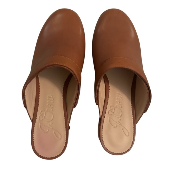 New in box J. Crew wood and leather clogs in rich oak color. - Picture 3 of 4